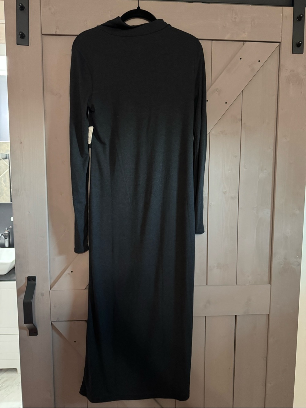 Free People Black Long-Sleeve Maxi Dress